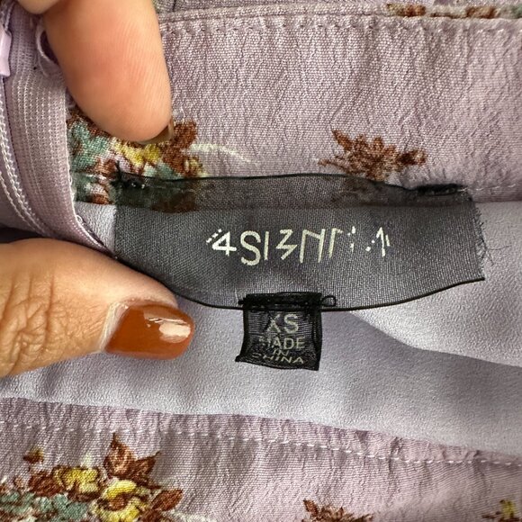 2/$30 4SI3NNA Floral Print Ruffle Slit Maxi Skirt Lilac XS #BAG12 - Picture 5 of 6